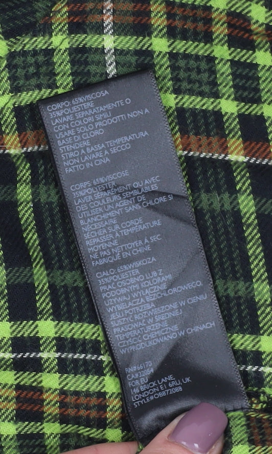 Urban Outfitters Unisex Green Plaid Button-Up Shirt