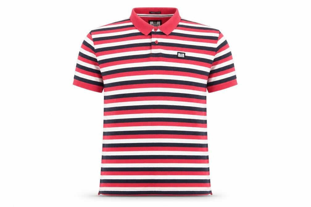 Front view of Weekend Offender Men's Multicoloured Striped Polo XL