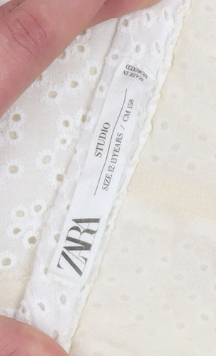 Zara Girls Ivory Skirt 12-13 Years Peasant Style