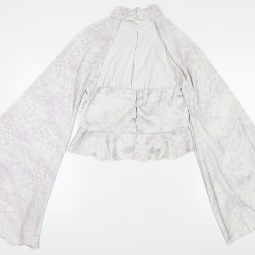 ASOS DESIGN Women’s White Blouse, Size 14, High Neck