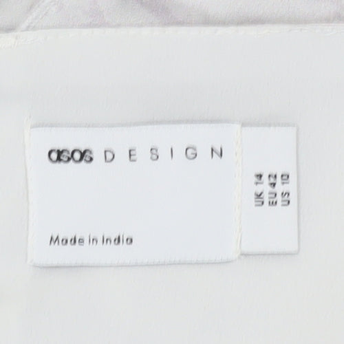 ASOS DESIGN Women’s White Blouse, Size 14, High Neck