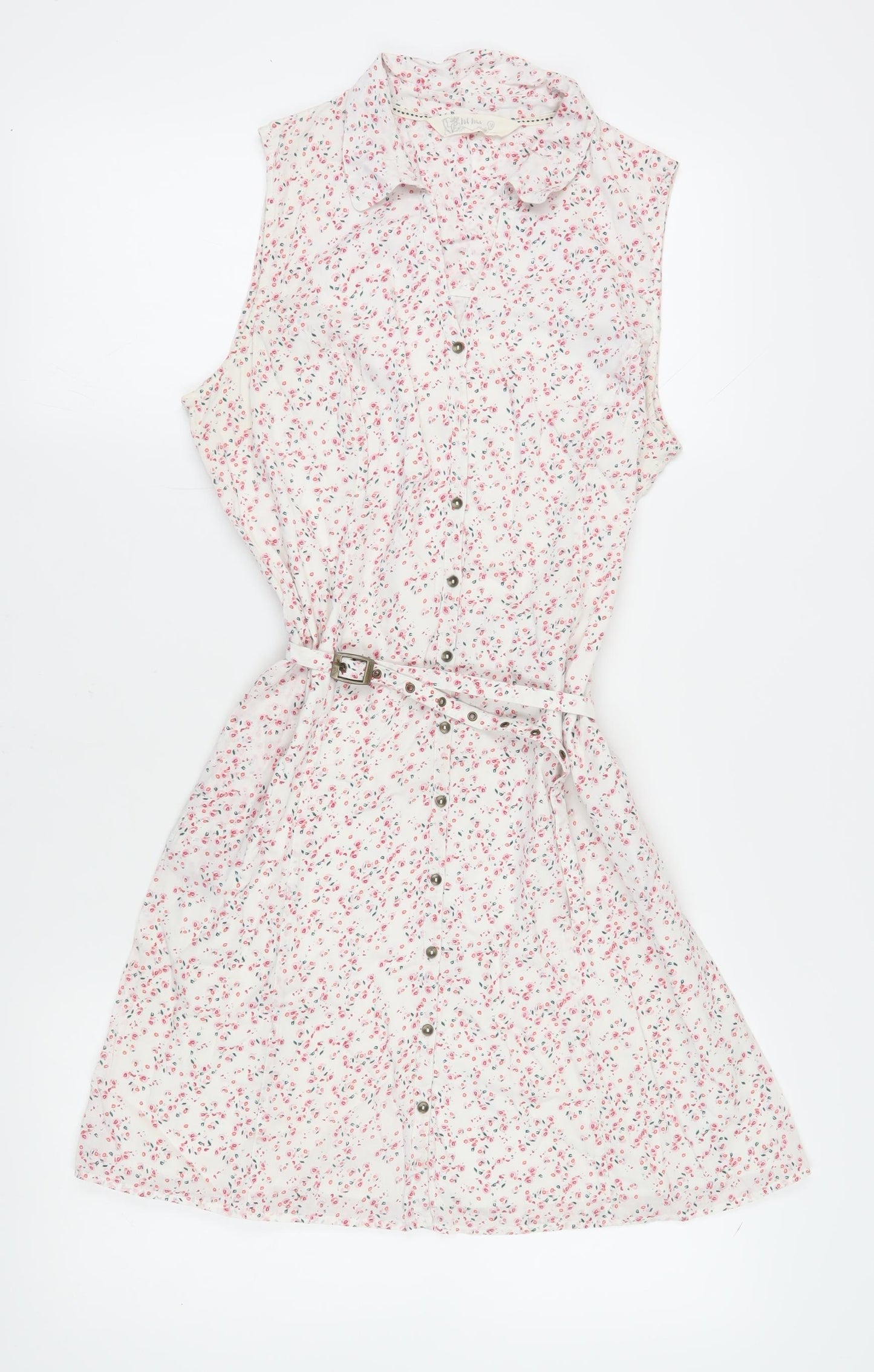 Fat Face Women's White Floral Shirt Dress Size 12