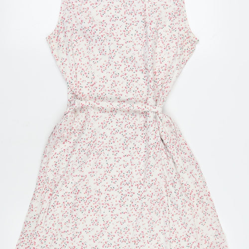 Fat Face Women's White Floral Shirt Dress Size 12