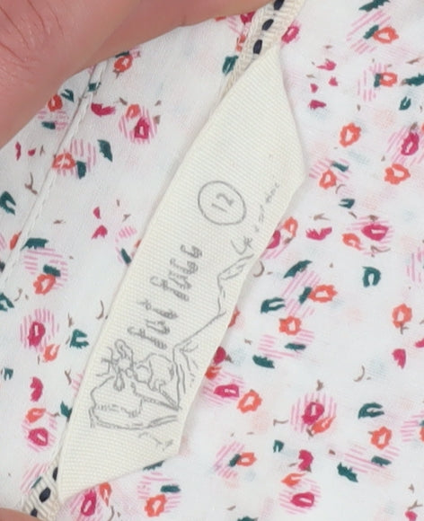Fat Face Women's White Floral Shirt Dress Size 12