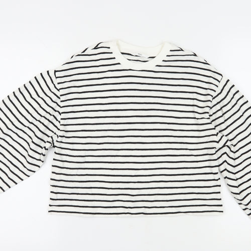 Marks and Spencer Girls Ivory Striped Pullover Sweatshirt 11-12Y