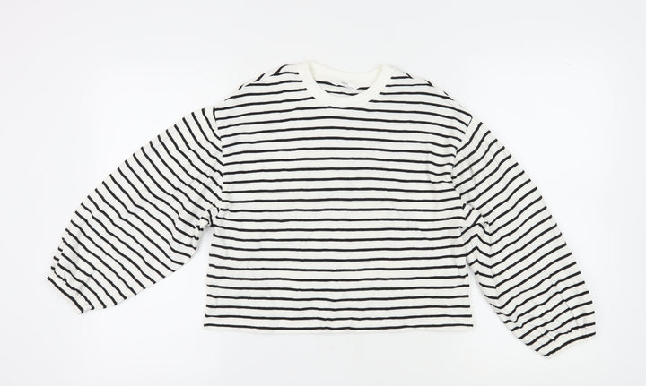 Marks and Spencer Girls Ivory Striped Pullover Sweatshirt 11-12Y