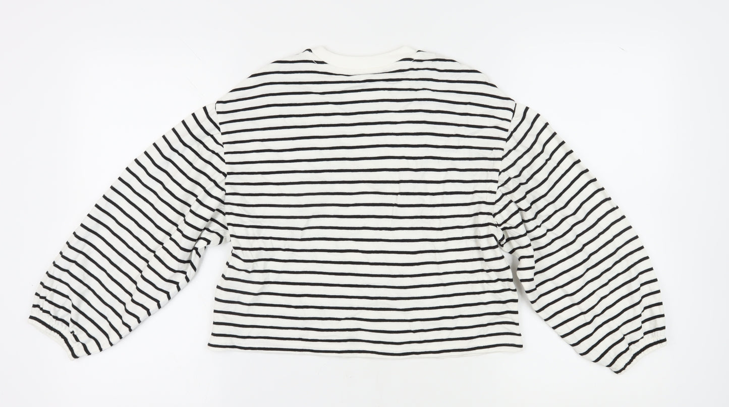 Marks and Spencer Girls Ivory Striped Pullover Sweatshirt 11-12Y