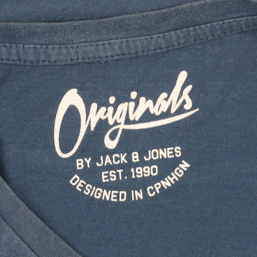 Jack & Jones Men's Blue Crew Neck T-Shirt, Size L