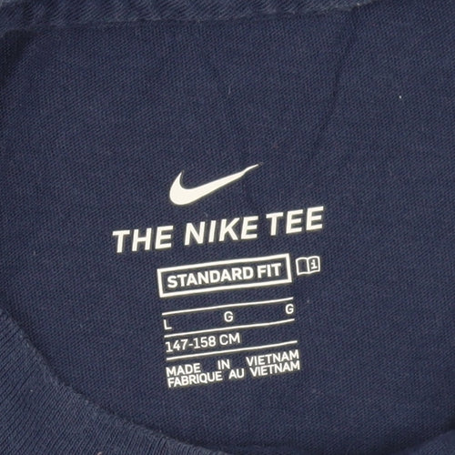 Nike Boys Blue Graphic Print T-Shirt 11-12 Years Casual Fit