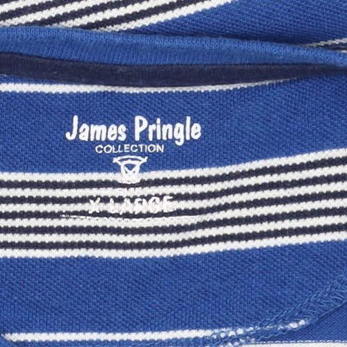 James Pringle Men's Blue XL Striped T-Shirt