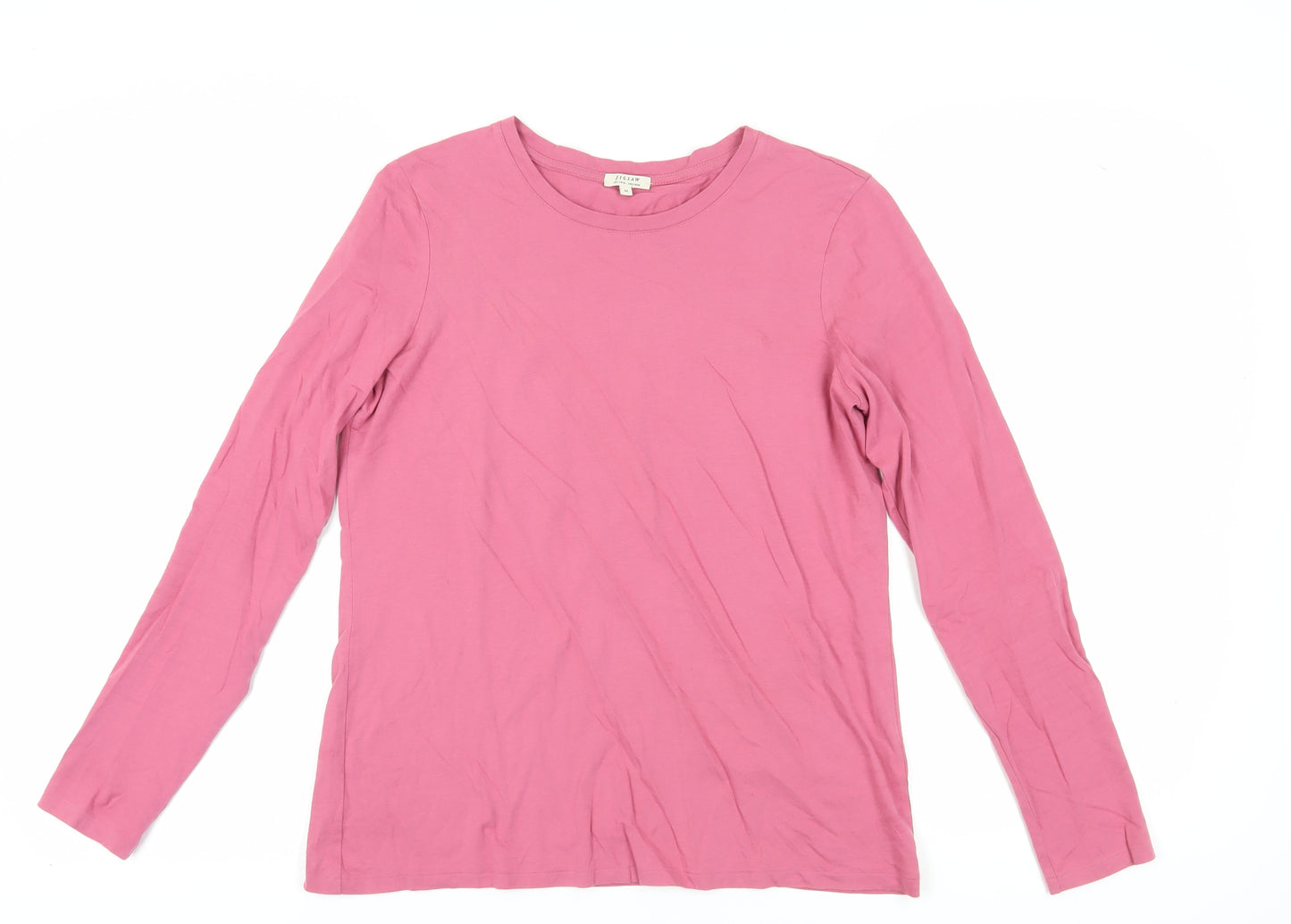 Jigsaw Women's Pink Long Sleeve Cotton Top M