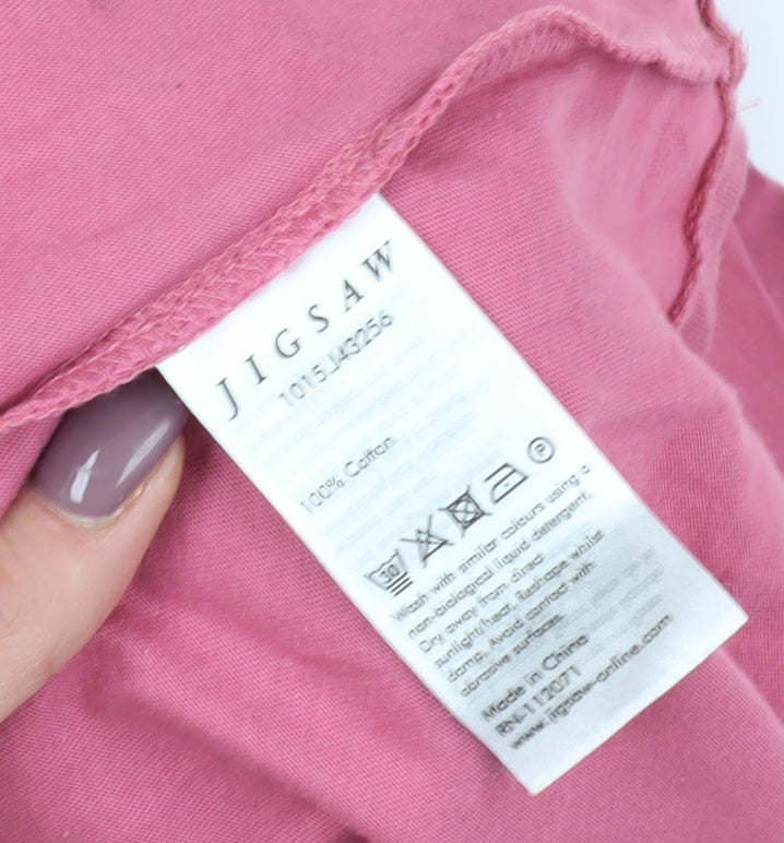 Jigsaw Women's Pink Long Sleeve Cotton Top M