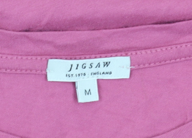 Jigsaw Women's Pink Long Sleeve Cotton Top M