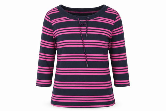 Front view of Chloe & Catherine Women's Striped T-Shirt, Multicoloured, size 10