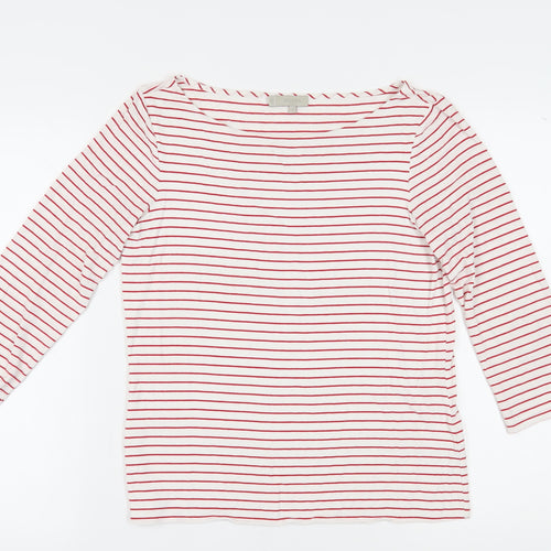 Hobbs Women's Red Striped Jersey T-Shirt, Size M