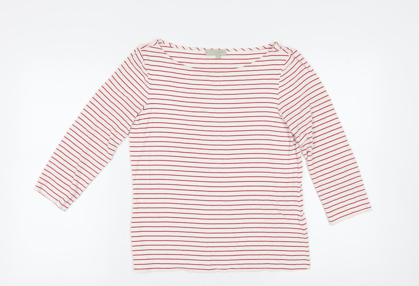 Hobbs Women's Red Striped Jersey T-Shirt, Size M