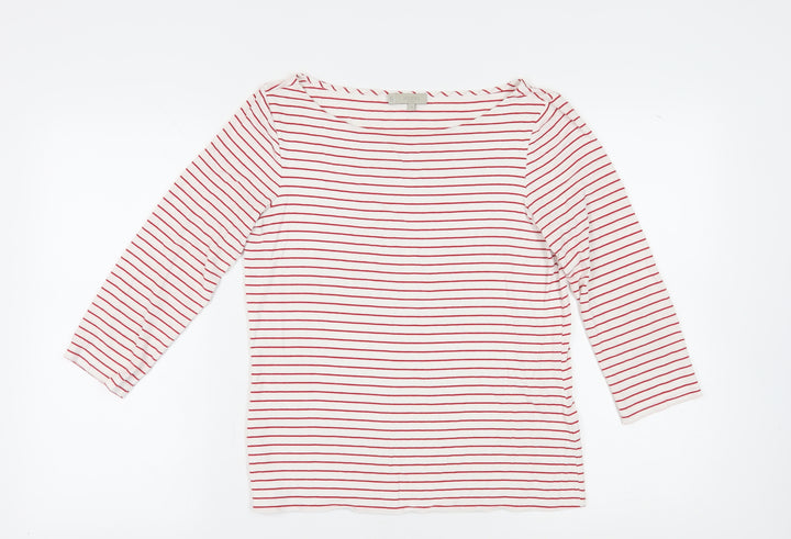 Hobbs Women's Red Striped Jersey T-Shirt, Size M