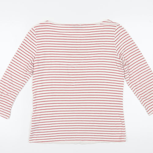 Hobbs Women's Red Striped Jersey T-Shirt, Size M