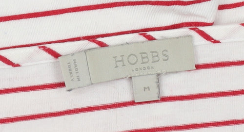 Hobbs Women's Red Striped Jersey T-Shirt, Size M