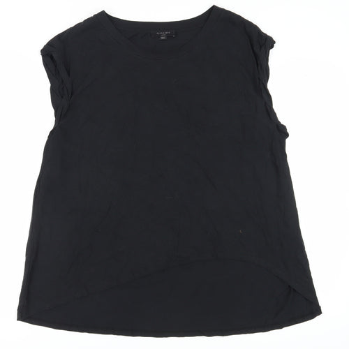 AllSaints Women's Black Sleeveless T-Shirt, L, Classic