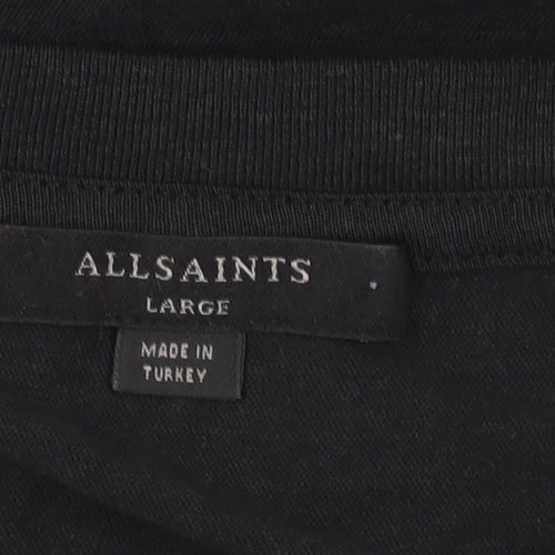 AllSaints Women's Black Sleeveless T-Shirt, L, Classic