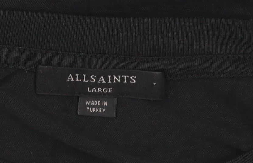 AllSaints Women's Black Sleeveless T-Shirt, L, Classic