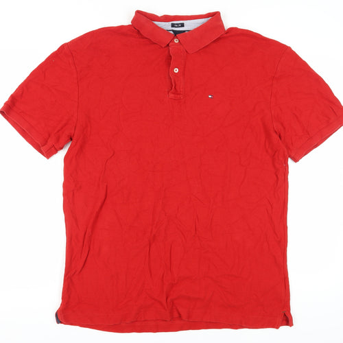 Tommy Hilfiger Men's Red Slim Fit Polo 2XL