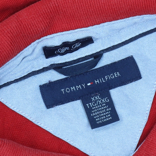 Tommy Hilfiger Men's Red Slim Fit Polo 2XL