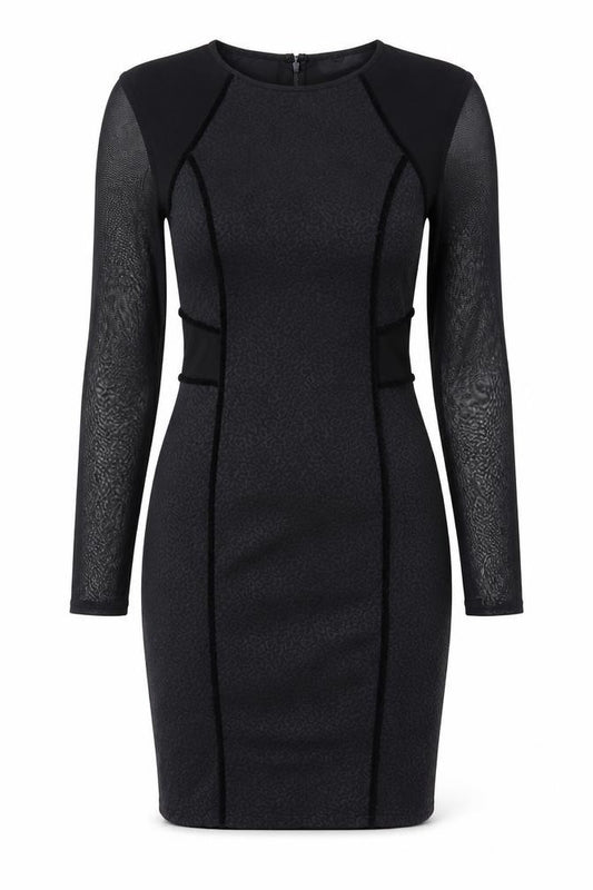 Front view of Marks & Spencer Women’s Black Animal Print Bodycon Dress