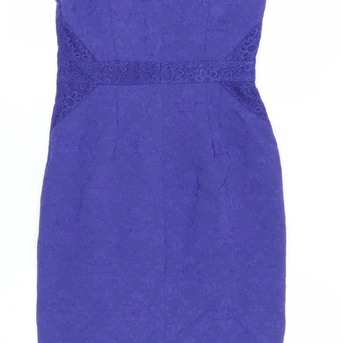 Monsoon Women's Purple Lace Sheath Dress Size 10