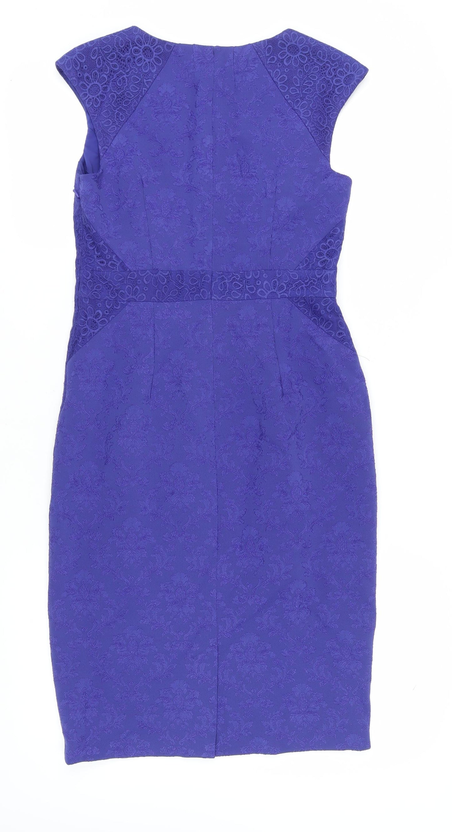 Monsoon Women's Purple Lace Sheath Dress Size 10