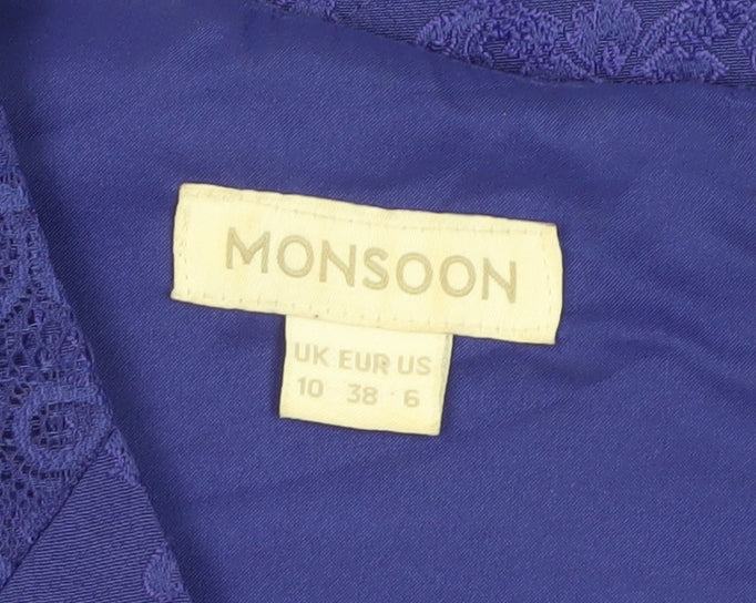 Monsoon Women's Purple Lace Sheath Dress Size 10