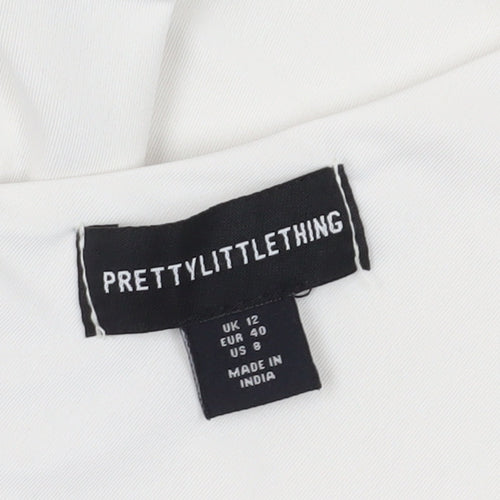 PrettyLittleThing Women’s White Bodycon Dress Size 12