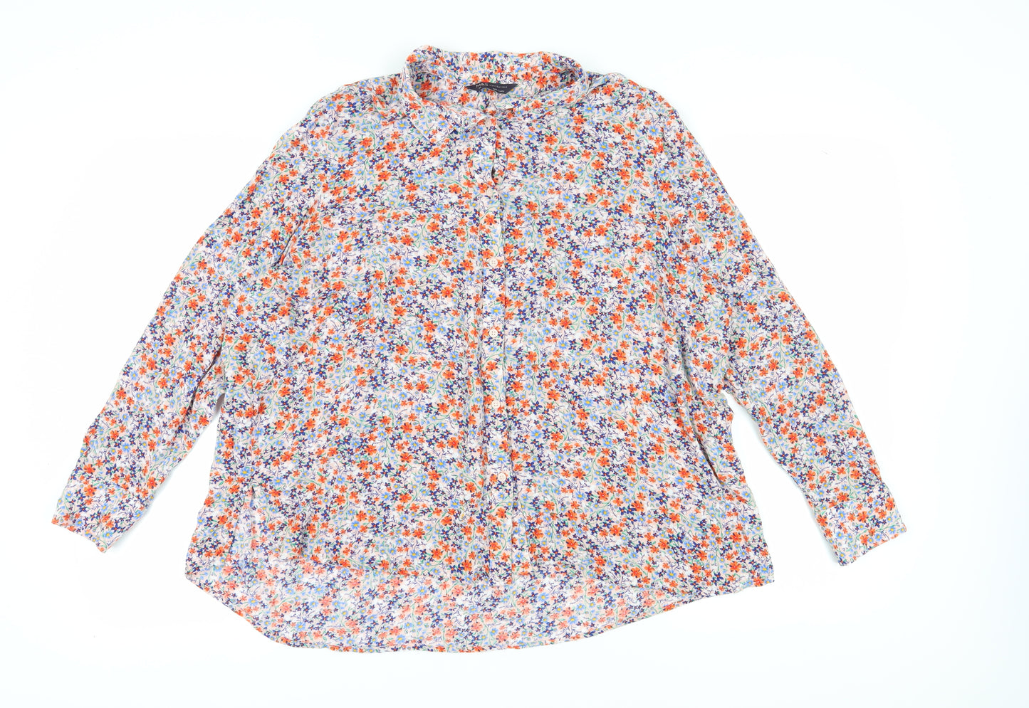 Marks and Spencer Women’s Floral Blouse, Multicoloured, Size 14