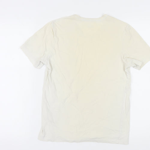 Hugo Boss Men’s Beige Crew Neck T-Shirt, S, 100% Cotton