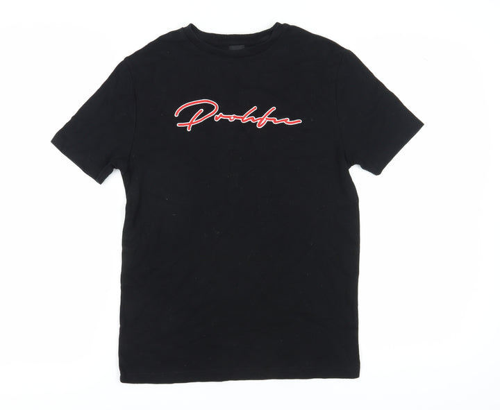 River Island Men's Black Crew Neck T-Shirt Size S