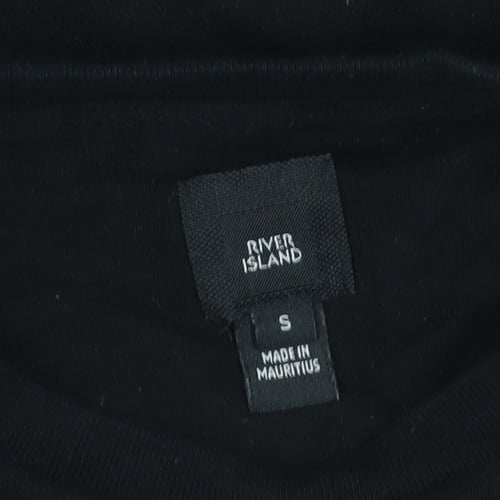 River Island Men's Black Crew Neck T-Shirt Size S