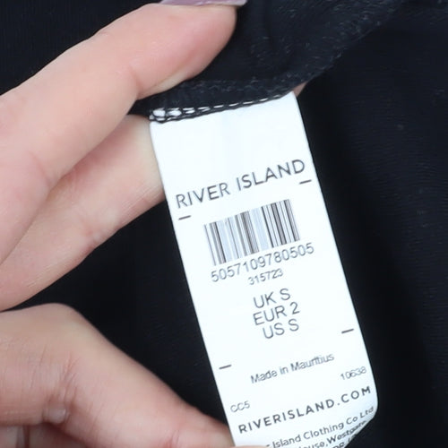 River Island Men's Black Crew Neck T-Shirt Size S