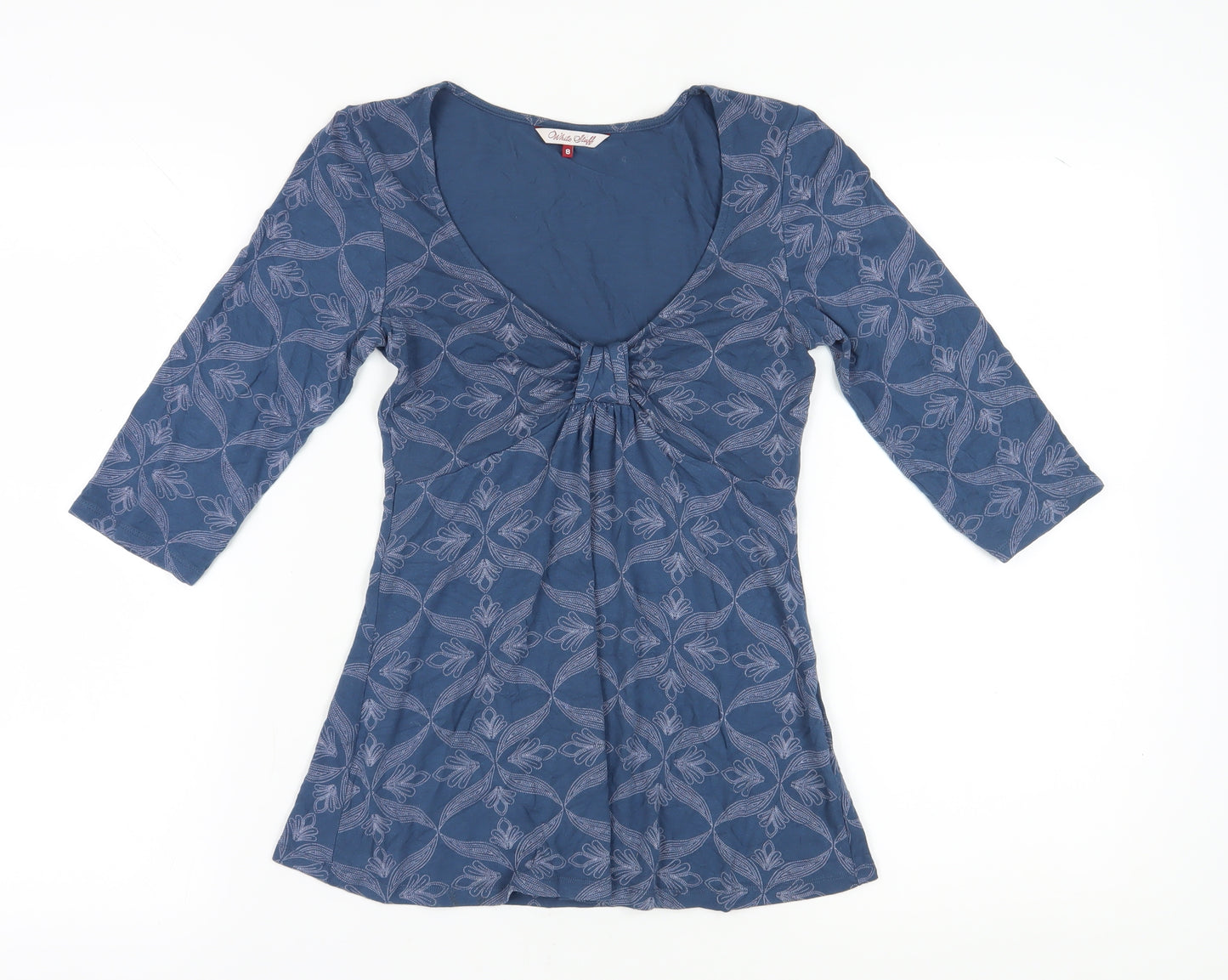 White Stuff Women's Blue Floral Tunic Blouse Size 8