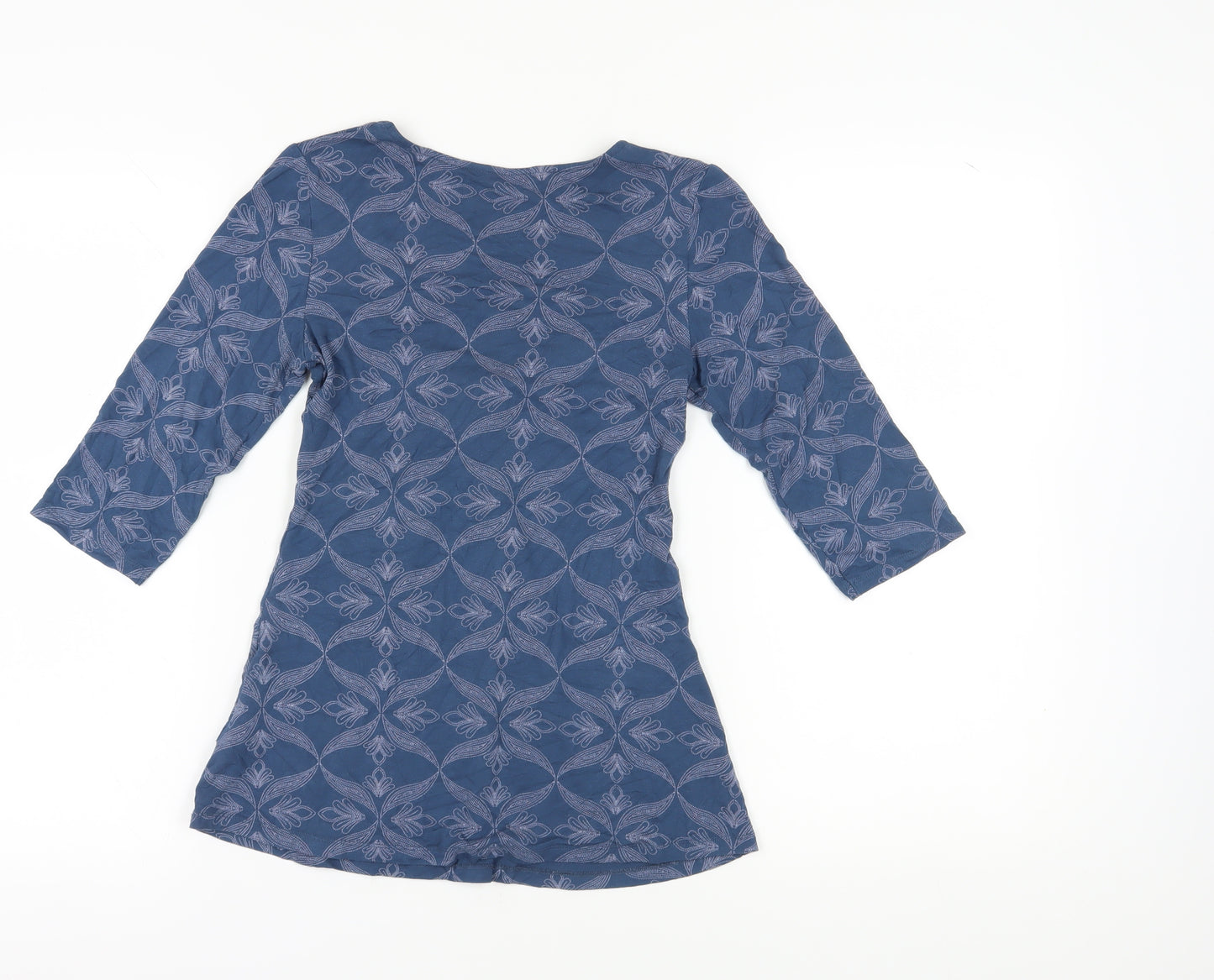 White Stuff Women's Blue Floral Tunic Blouse Size 8