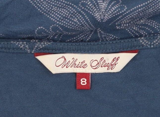 White Stuff Women's Blue Floral Tunic Blouse Size 8