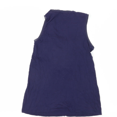 Gap Women's Blue Tank Top - Size S, Stylish Ruffle Detail