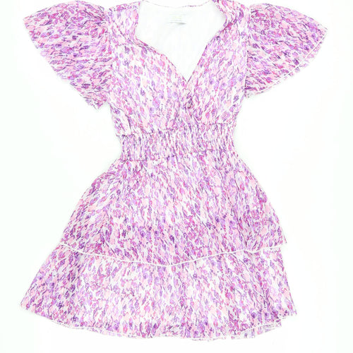 Quiz Women's Pink Flutter Sleeve A-Line Dress