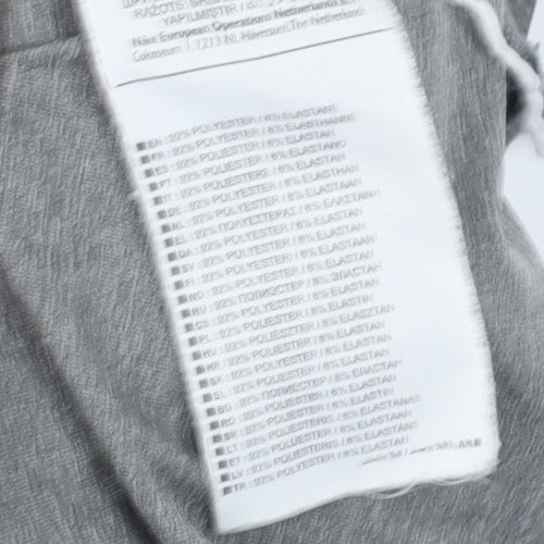 Nike Men's Grey Long Sleeve T-Shirt L Slim Fit