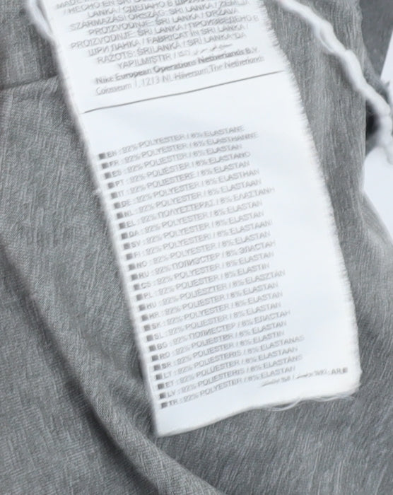 Nike Men's Grey Long Sleeve T-Shirt L Slim Fit