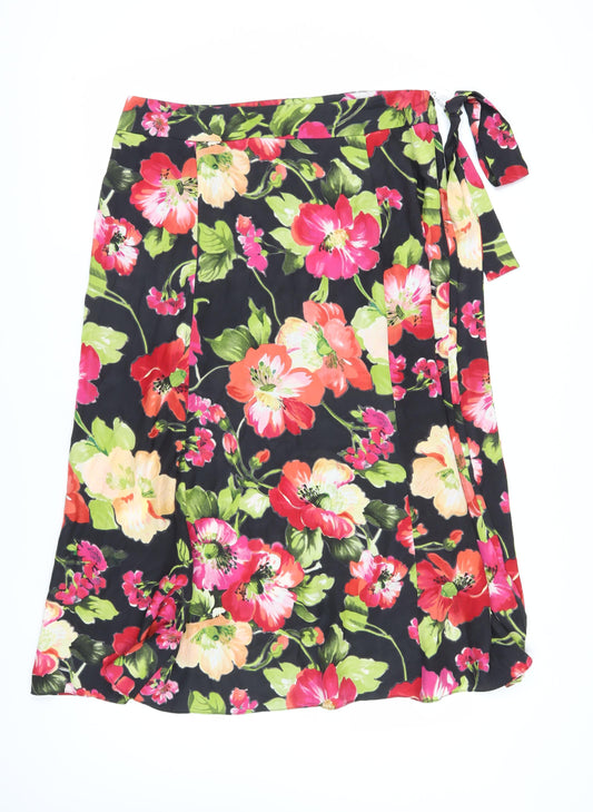 East Women’s Multicoloured Floral Wrap Skirt, Size 18