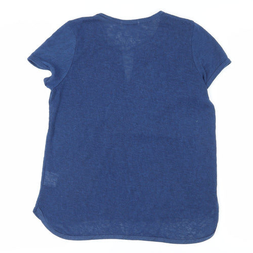 Brave Soul Women's Blue Embroidered T-Shirt M