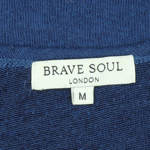 Brave Soul Women's Blue Embroidered T-Shirt M