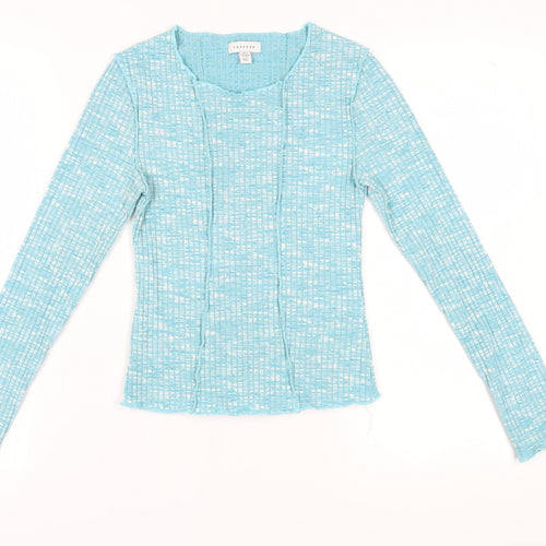 Topshop Women's Blue Jersey Top Size S - Casual and Comfy