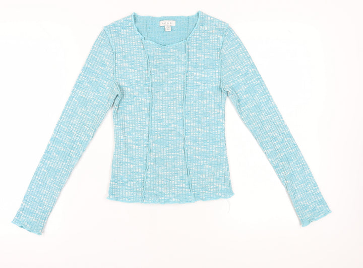 Topshop Women's Blue Jersey Top Size S - Casual and Comfy